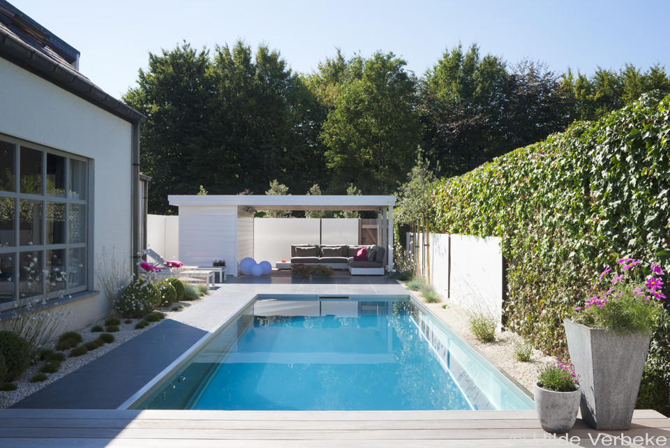 Inox zwembad kleine tuin met lounge ‹ De Mooiste Zwembaden